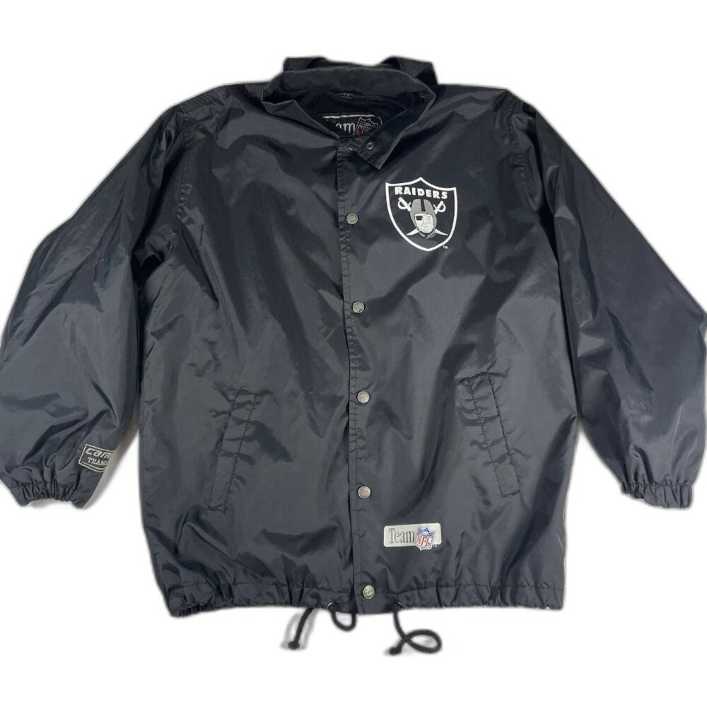 Vintage 90s Las Vegas Raiders NFL Windbreaker – Team NFL – Black Coach Jacket